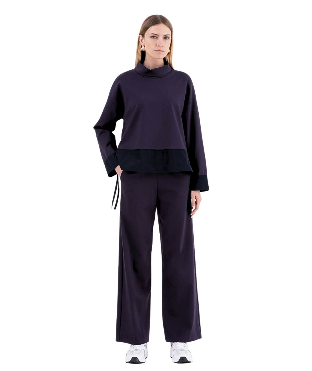 VICARIO CINQUE Pantalone con Vita Elastica PADOVATX176I Blu Navy