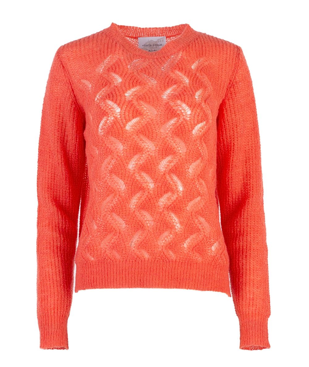 VICARIO CINQUE Maglione in Mohair Intarsiato MURITTA925 Arancio