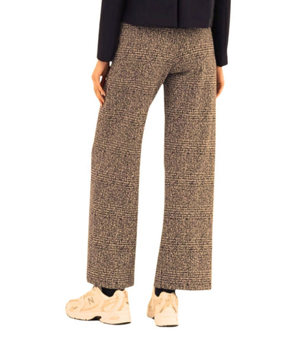 Vicario Cinque Pantalone a Gamba Larga Pied du Poule PADOVATL3530 Marrone