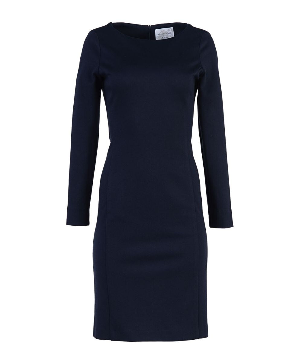 Vicario CInque Abito a Tubino in Punto Milano Diagonale ARMES432 Blu