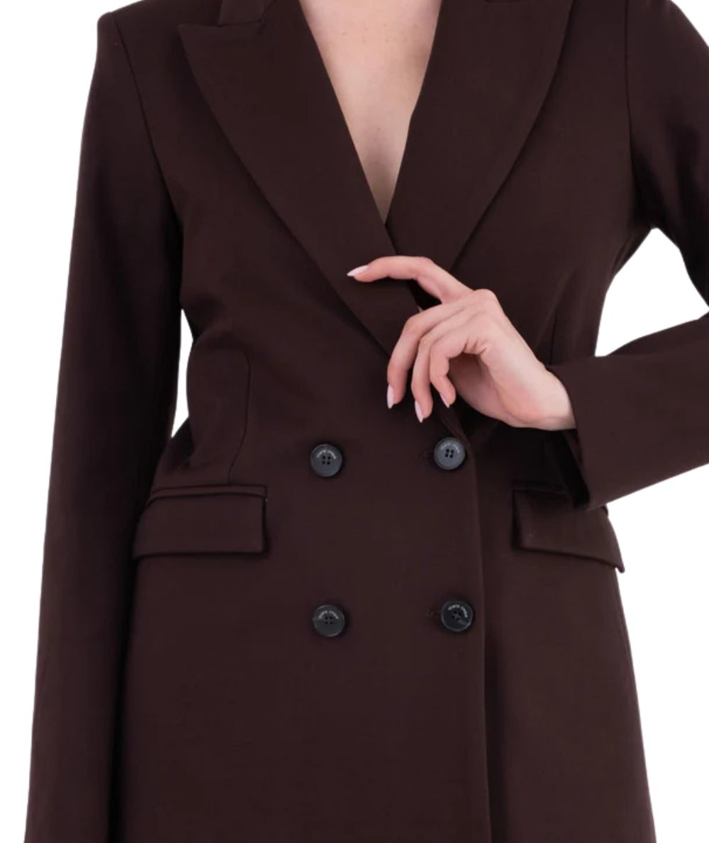 Vicario CInque Giacca Doppiopetto Sciancrato RADI176I Marrone