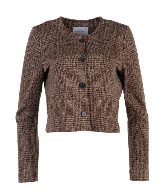 Vicario Cinque Giacchino Corto Pied du Poule RANIA3530 Marrone Melange