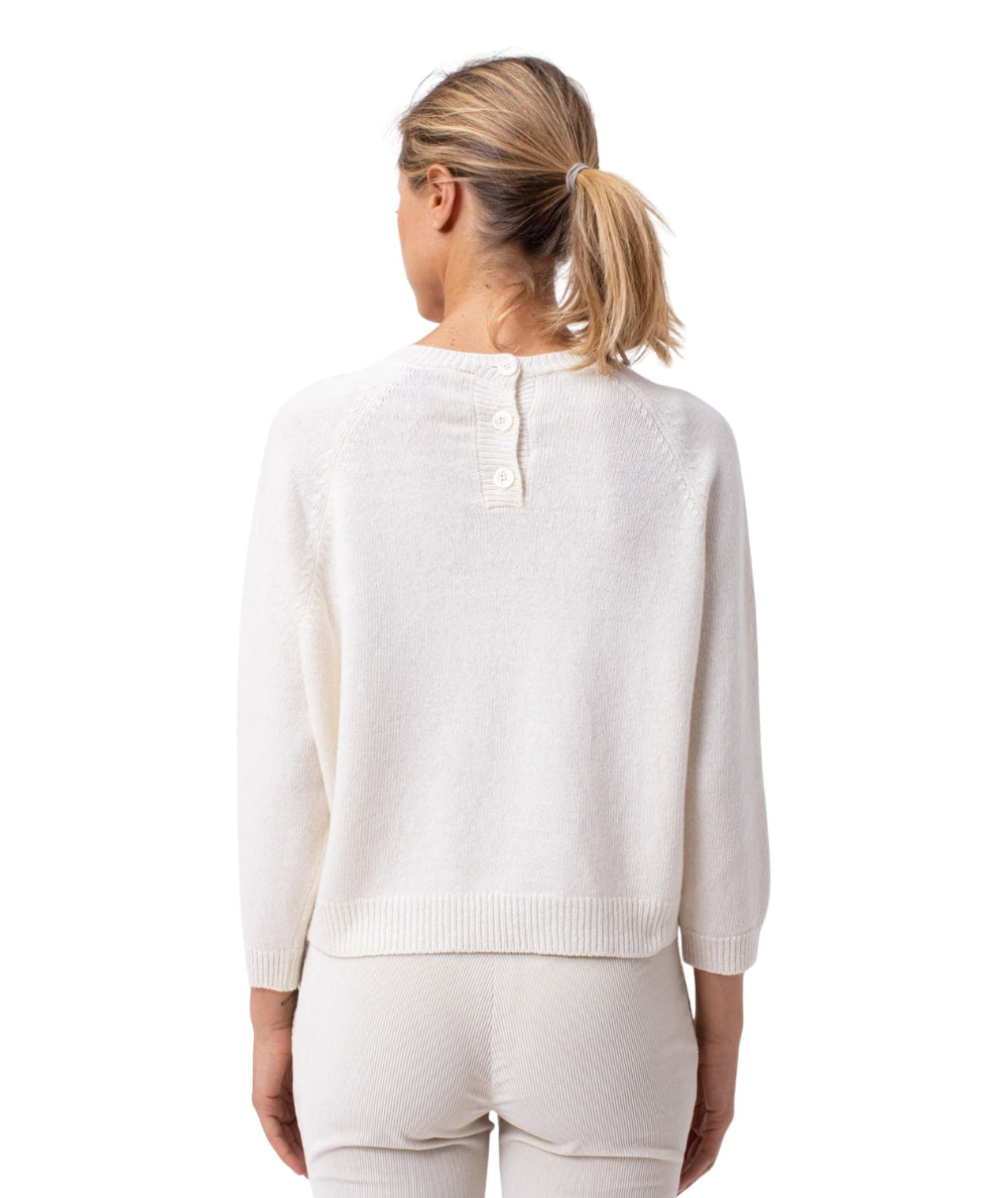 Vicario Cinque Maglione Girocollo con Taschino MANTOVA305 Bianco