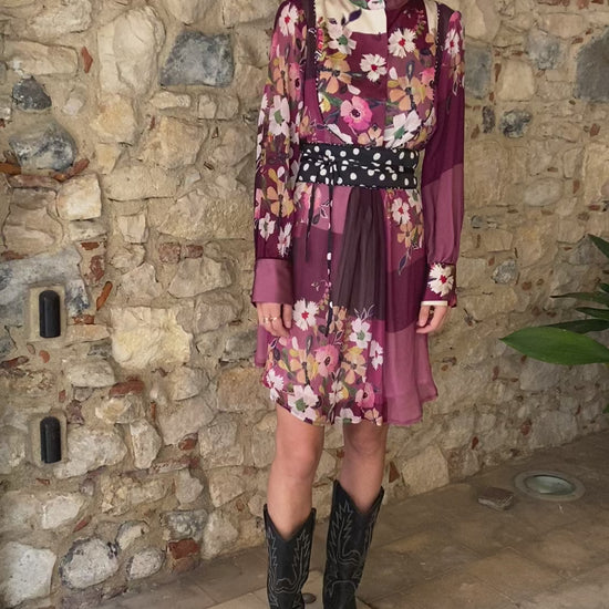 SHIRTAPORTER Abito Corto Mix Fantasia Bouquet DR3701CRP