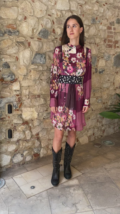 SHIRTAPORTER Abito Corto Mix Fantasia Bouquet DR3701CRP