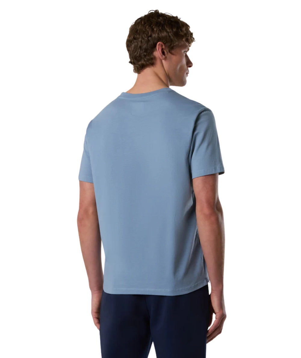 North Sails T-shirt con Logo in Jersey 693156_000 Azzurro Polvere